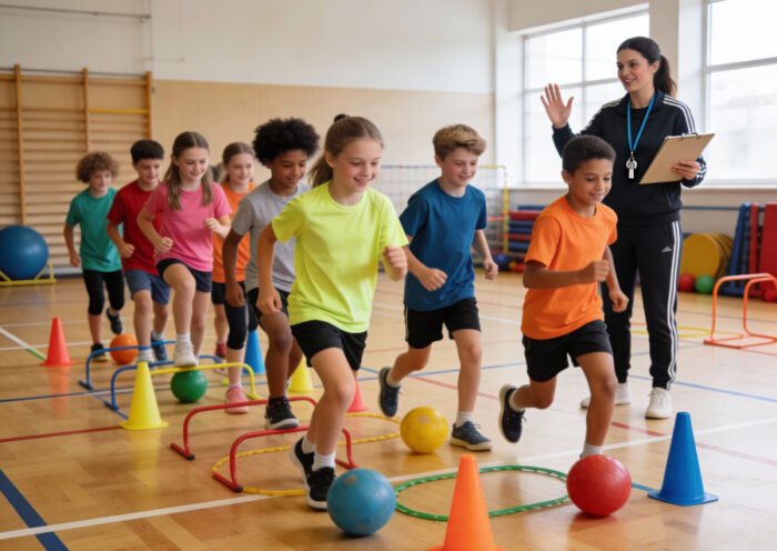 Clase de educación física - Imagen generada por IA con perplexity