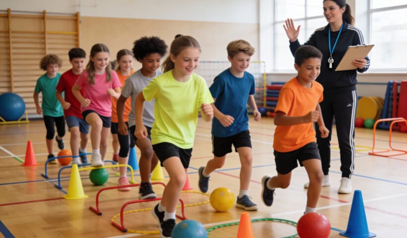 Clase de educación física - Imagen generada por IA con perplexity