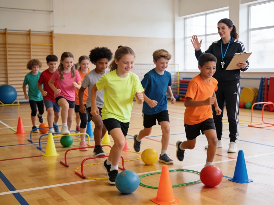 Clase de educación física - Imagen generada por IA con perplexity