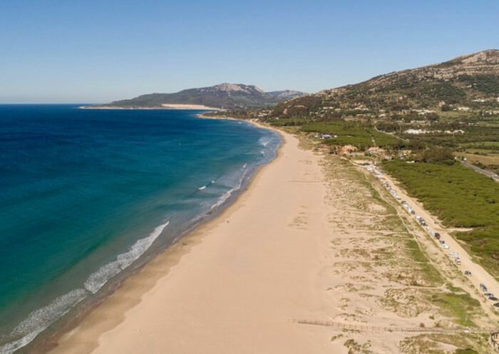 Fotografía aérea de la playa de Lances (Fco. Contreras de Villar - UCA)