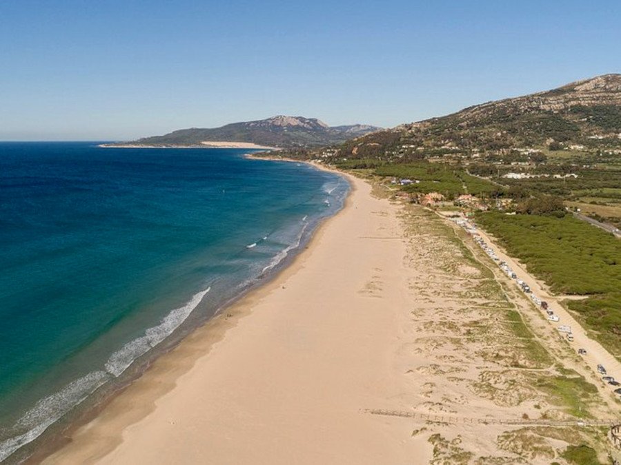 Fotografía aérea de la playa de Lances (Fco. Contreras de Villar - UCA)